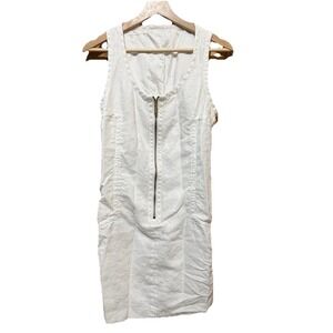 Michael Kors Dress‎ Linen White Sleeveless Zipper Pit 17 Med/Large  EUC